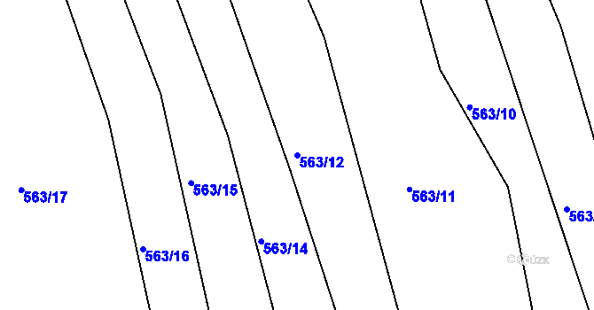 Parcela st. 563/12 v KÚ Spešov, Katastrální mapa