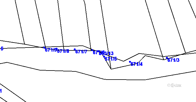 Parcela st. 563/13 v KÚ Spešov, Katastrální mapa