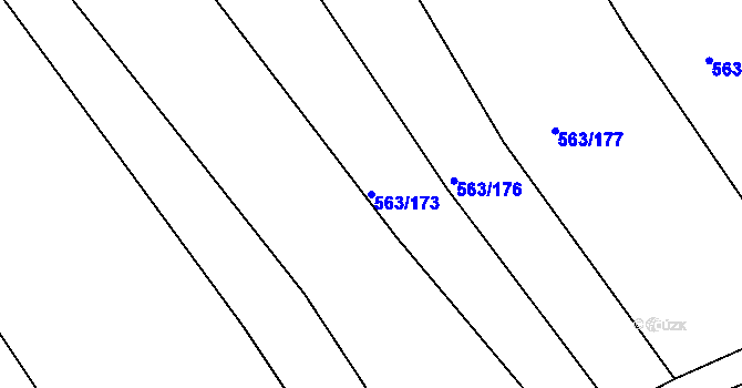 Parcela st. 563/173 v KÚ Spešov, Katastrální mapa