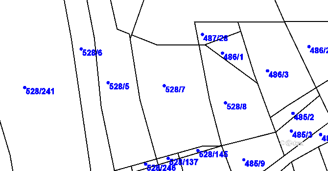 Parcela st. 528/7 v KÚ Spešov, Katastrální mapa
