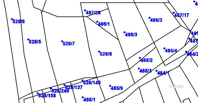 Parcela st. 528/8 v KÚ Spešov, Katastrální mapa