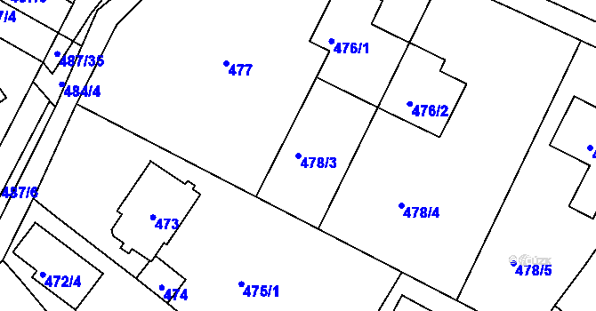 Parcela st. 478/3 v KÚ Spešov, Katastrální mapa