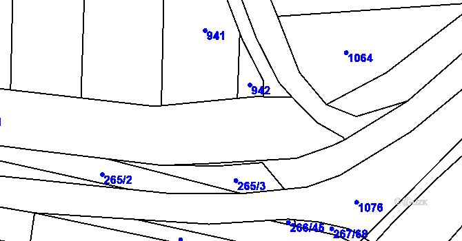 Parcela st. 266/38 v KÚ Spešov, Katastrální mapa