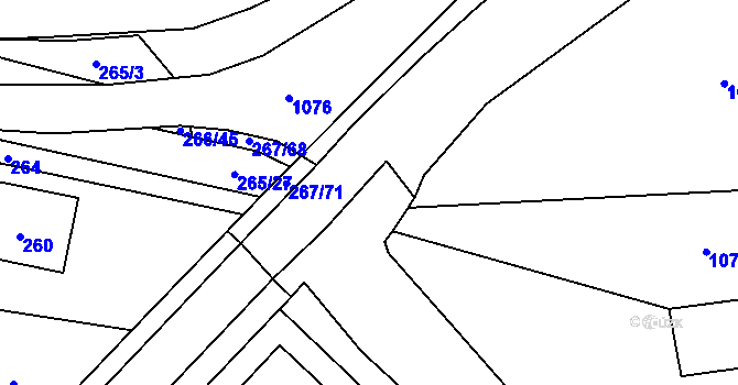 Parcela st. 267/30 v KÚ Spešov, Katastrální mapa