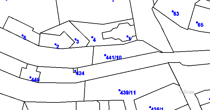 Parcela st. 441/10 v KÚ Spešov, Katastrální mapa