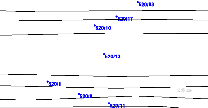 Parcela st. 520/13 v KÚ Spešov, Katastrální mapa