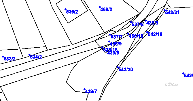 Parcela st. 538/17 v KÚ Spešov, Katastrální mapa