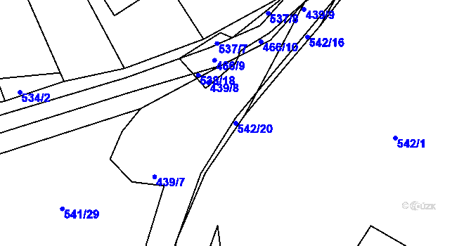 Parcela st. 542/20 v KÚ Spešov, Katastrální mapa