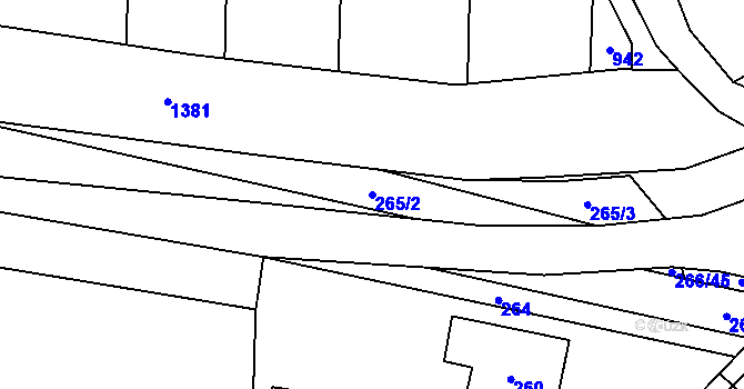 Parcela st. 265/2 v KÚ Spešov, Katastrální mapa