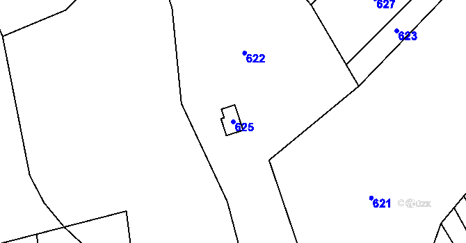 Parcela st. 625 v KÚ Spešov, Katastrální mapa
