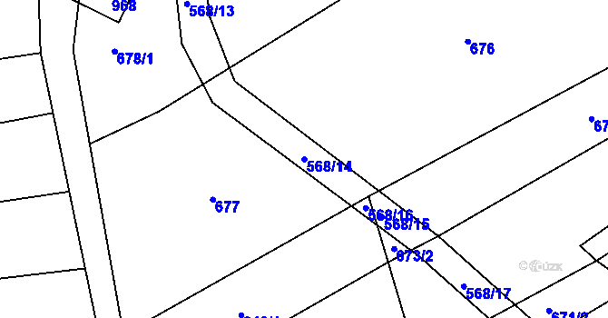Parcela st. 568/14 v KÚ Spolí u Ledenic, Katastrální mapa
