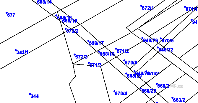 Parcela st. 568/18 v KÚ Spolí u Ledenic, Katastrální mapa