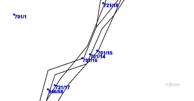 Parcela st. 701/15 v KÚ Spolí u Ledenic, Katastrální mapa