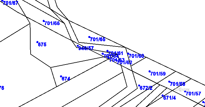 Parcela st. 701/64 v KÚ Spolí u Ledenic, Katastrální mapa