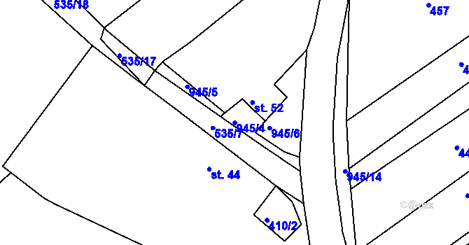 Parcela st. 945/4 v KÚ Spolí u Ledenic, Katastrální mapa