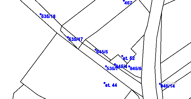 Parcela st. 945/5 v KÚ Spolí u Ledenic, Katastrální mapa