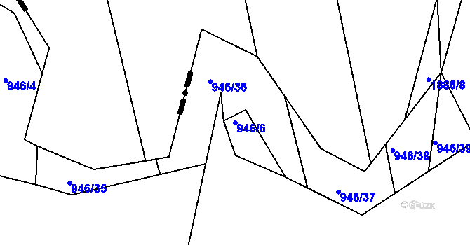 Parcela st. 946/6 v KÚ Spolí u Ledenic, Katastrální mapa