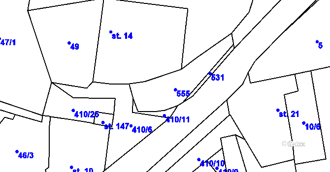 Parcela st. 15 v KÚ Spomyšl, Katastrální mapa