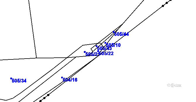 Parcela st. 505/22 v KÚ Spomyšl, Katastrální mapa