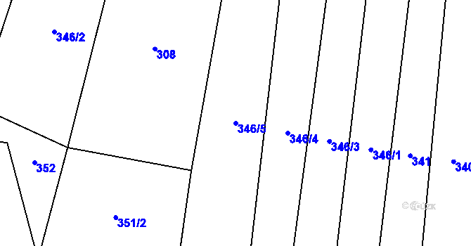 Parcela st. 346/5 v KÚ Spomyšl, Katastrální mapa