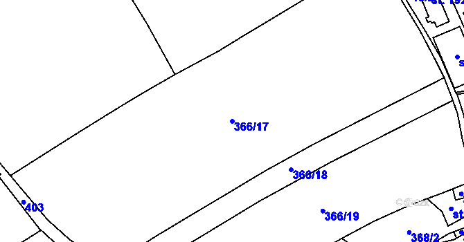 Parcela st. 366/17 v KÚ Spomyšl, Katastrální mapa