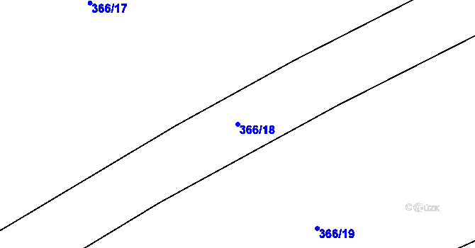 Parcela st. 366/18 v KÚ Spomyšl, Katastrální mapa