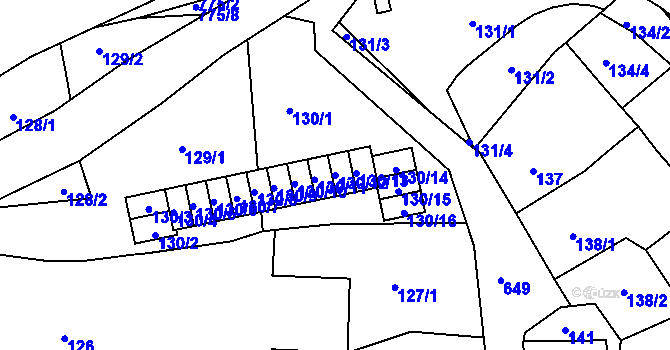 Parcela st. 130/12 v KÚ Spořice, Katastrální mapa