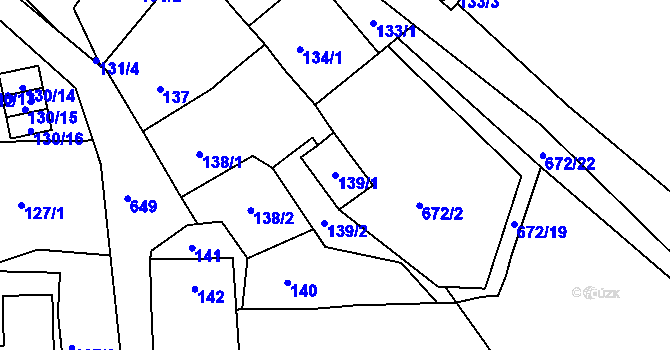 Parcela st. 139/1 v KÚ Spořice, Katastrální mapa