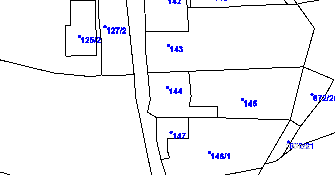 Parcela st. 144 v KÚ Spořice, Katastrální mapa