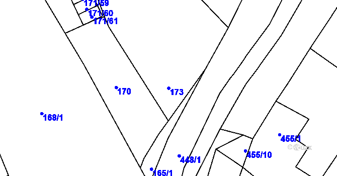 Parcela st. 173 v KÚ Spořice, Katastrální mapa