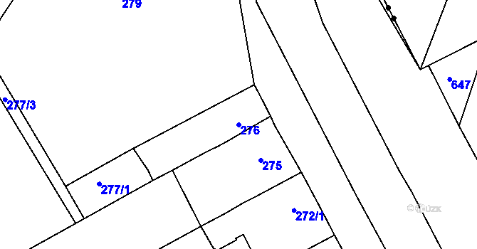 Parcela st. 276 v KÚ Spořice, Katastrální mapa