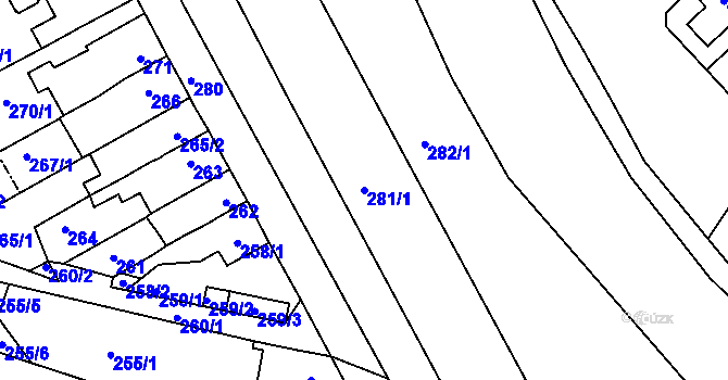 Parcela st. 281/1 v KÚ Spořice, Katastrální mapa