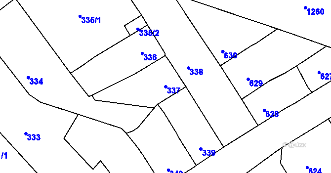 Parcela st. 337 v KÚ Spořice, Katastrální mapa
