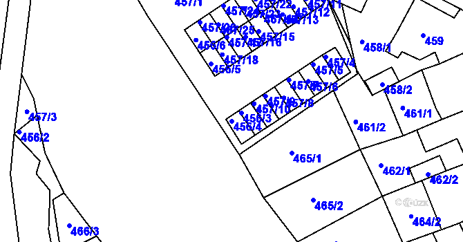 Parcela st. 456/4 v KÚ Spořice, Katastrální mapa