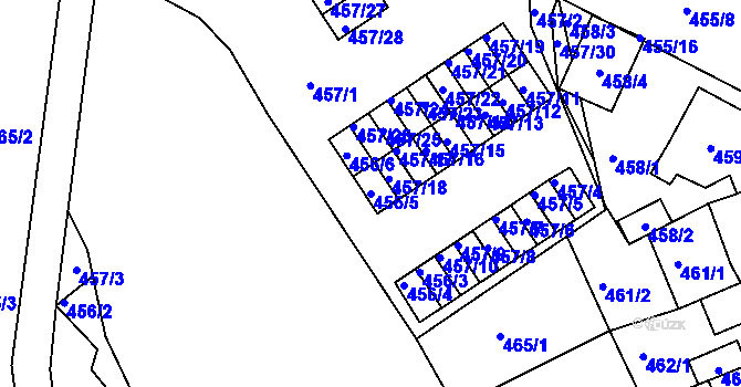 Parcela st. 456/5 v KÚ Spořice, Katastrální mapa