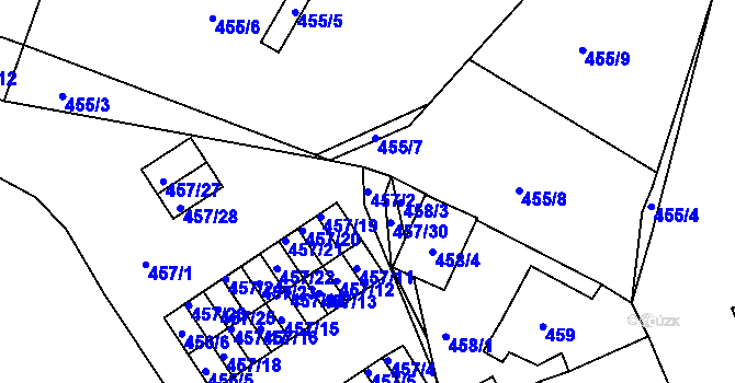 Parcela st. 457/2 v KÚ Spořice, Katastrální mapa