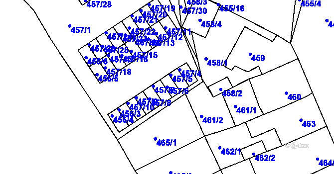 Parcela st. 457/6 v KÚ Spořice, Katastrální mapa