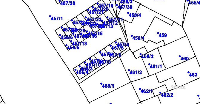 Parcela st. 457/7 v KÚ Spořice, Katastrální mapa
