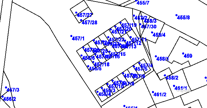 Parcela st. 457/16 v KÚ Spořice, Katastrální mapa