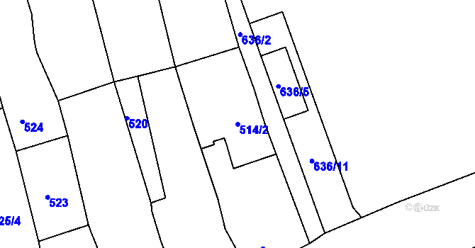 Parcela st. 514/2 v KÚ Spořice, Katastrální mapa