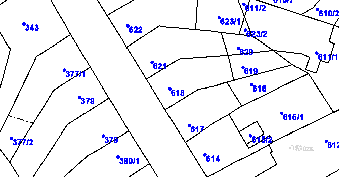 Parcela st. 618 v KÚ Spořice, Katastrální mapa