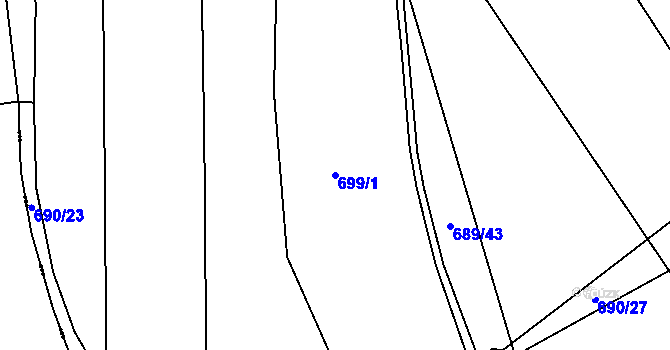 Parcela st. 699/1 v KÚ Spořice, Katastrální mapa