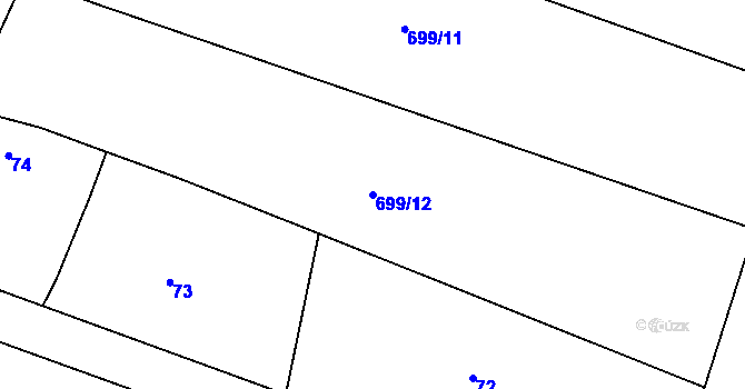 Parcela st. 699/12 v KÚ Spořice, Katastrální mapa