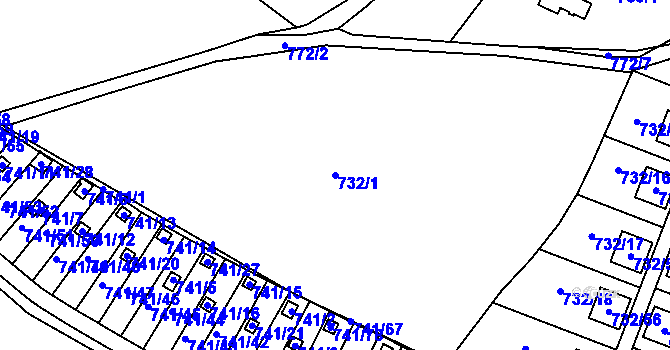 Parcela st. 732/1 v KÚ Spořice, Katastrální mapa