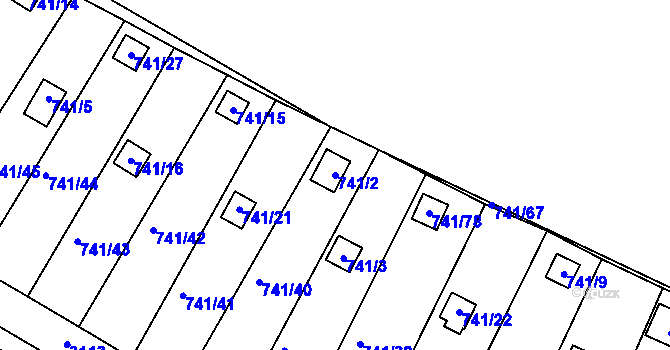 Parcela st. 741/2 v KÚ Spořice, Katastrální mapa