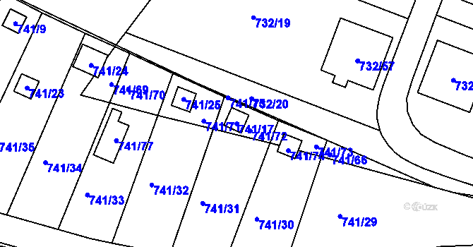 Parcela st. 741/17 v KÚ Spořice, Katastrální mapa