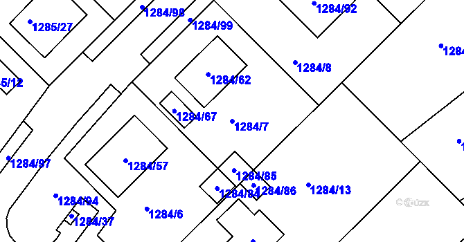 Parcela st. 1284/7 v KÚ Spořice, Katastrální mapa