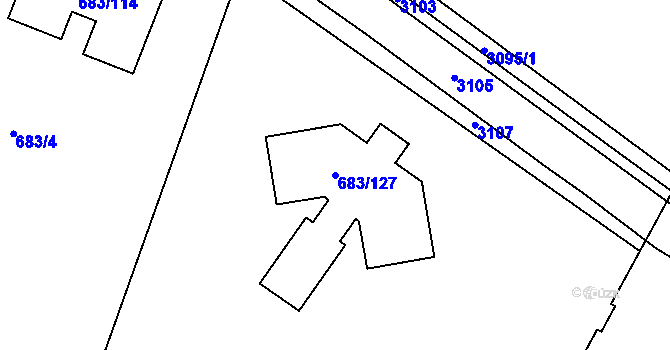 Parcela st. 683/127 v KÚ Spořice, Katastrální mapa
