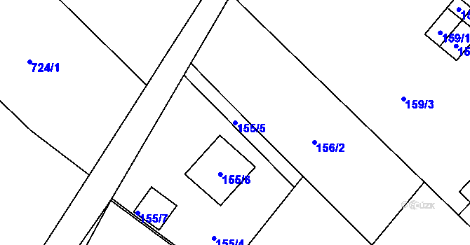 Parcela st. 155/5 v KÚ Spořice, Katastrální mapa