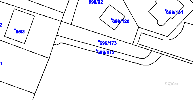 Parcela st. 699/172 v KÚ Spořice, Katastrální mapa